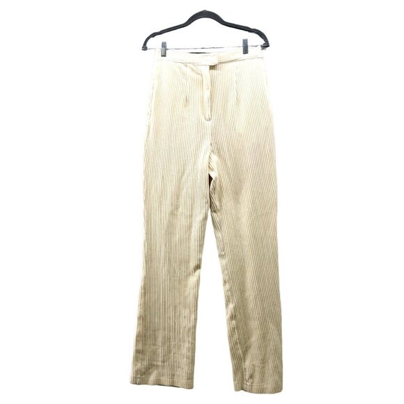 VTG Fuda Sport Women Corduroy High Waist Cream Straight Leg Pants Size M - Picture 1 of 10